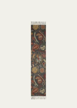 AlonpiFringed Paisley Cashmere Scarf