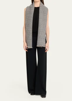 AlonpiReversible Cashmere Check Scarf