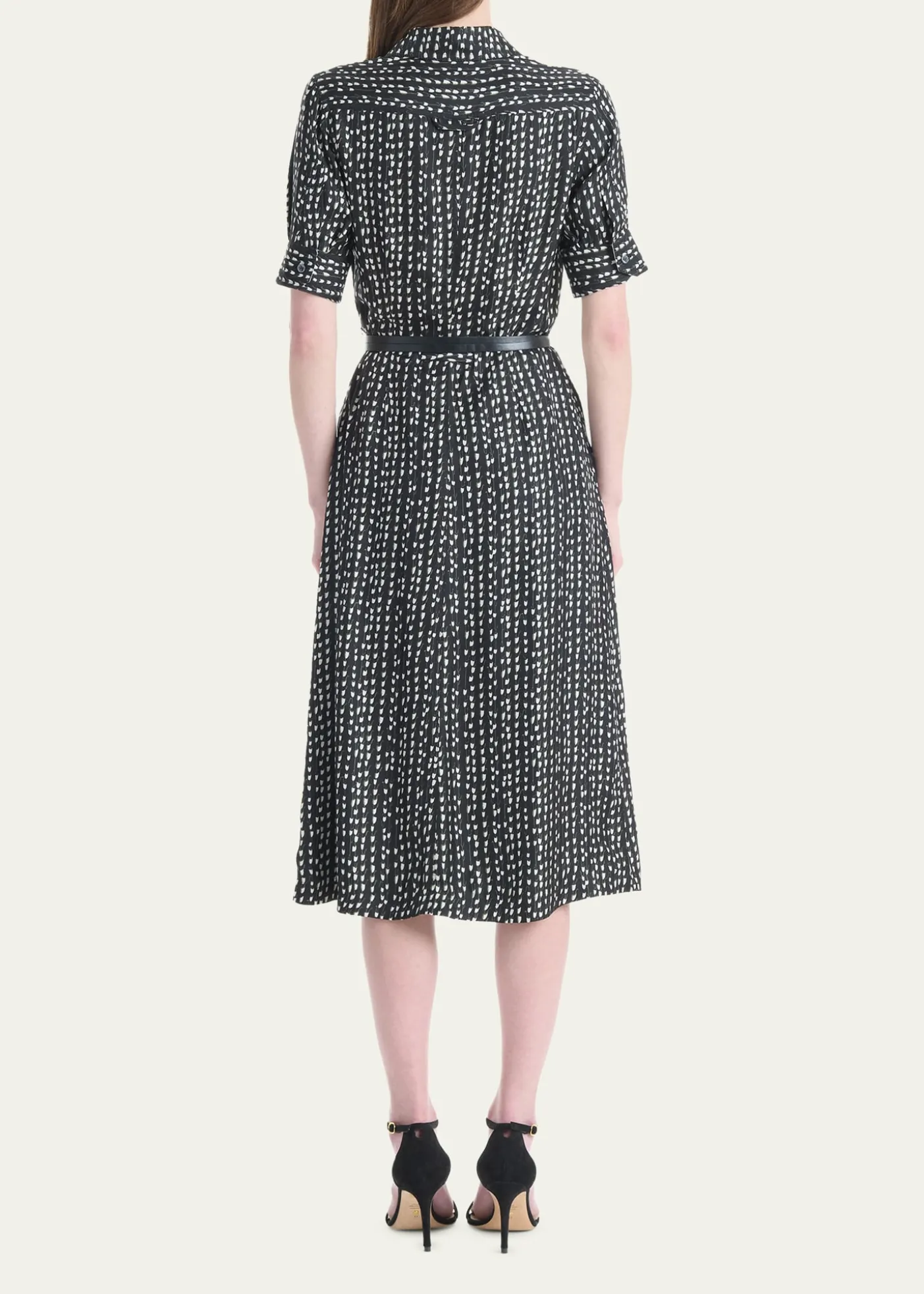 AltuzarraKieran Abstract-Print Short-Sleeve Midi Shirtdress With Belt