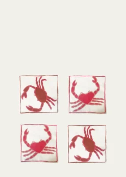 Amuse La BoucheCrab Linen Napkins, Set of 4