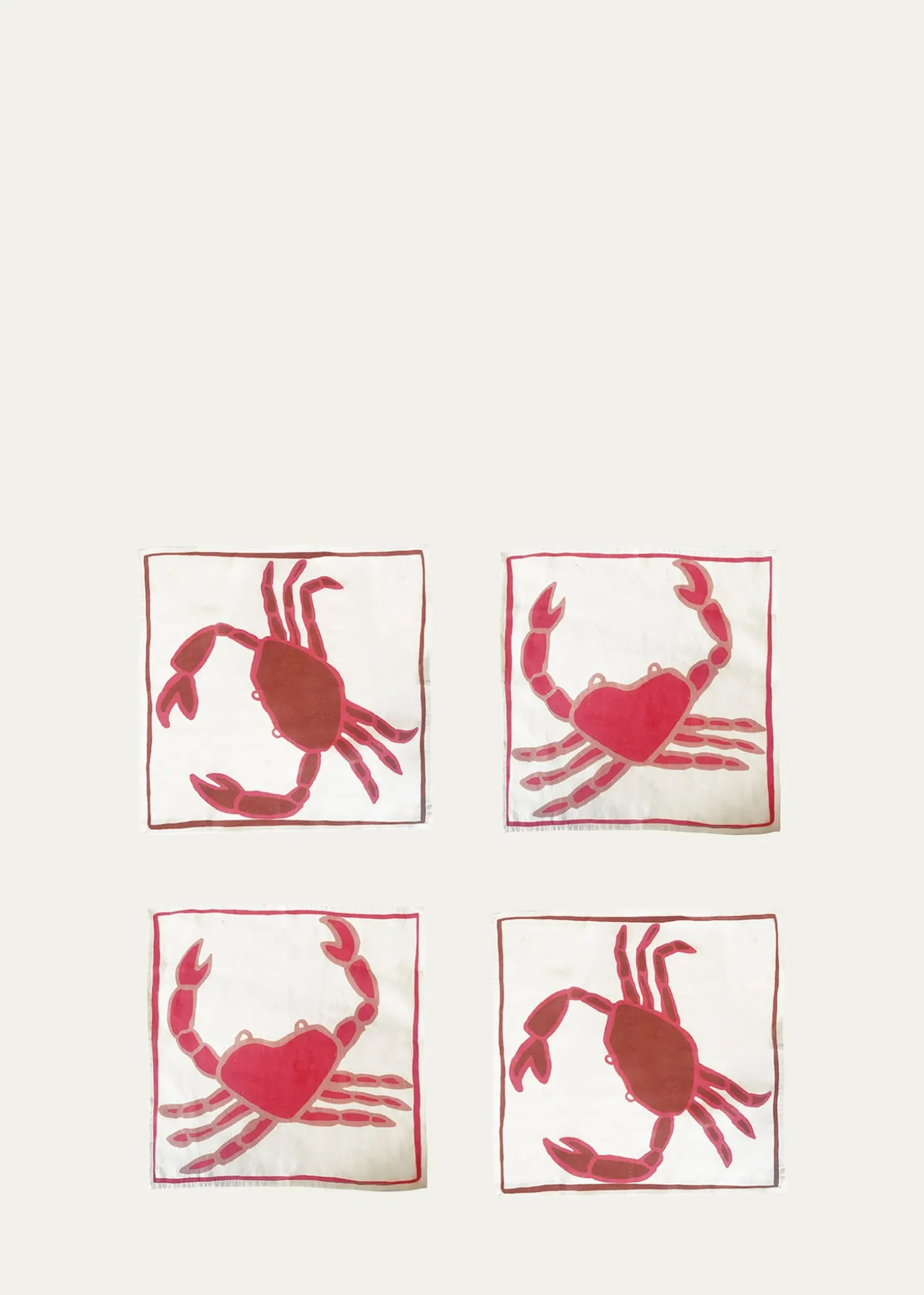 Amuse La BoucheCrab Linen Napkins, Set of 4