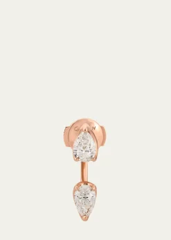 Anita Ko18K Rose Gold Large Pear Diamond Orbit Earring, Single