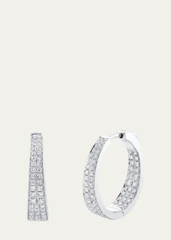 Anita Ko18K White Gold Diamond Meryl Hoop Earrings