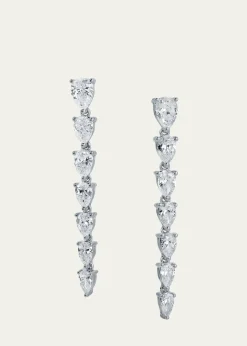 Anita Ko18K White Gold Sept Graduated Pear Diamond Drop Earrings