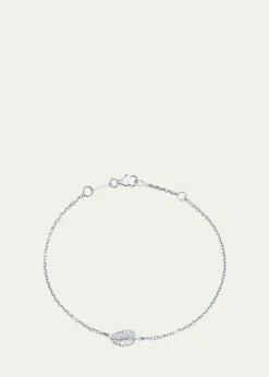 Anita Ko18k White Gold Small Palm Leaf Bracelet