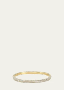 Anita Ko18K Yellow Gold Pave Diamond Cosmo Oval Bangle