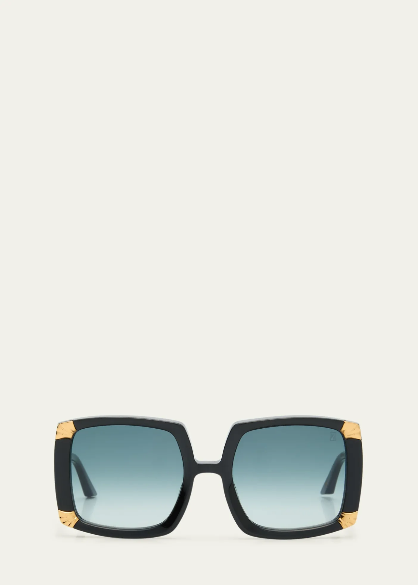 Anna-Karin KarlssonStrawberry Moon Square Black Acetate & Gold-Plated Steel Sunglasses