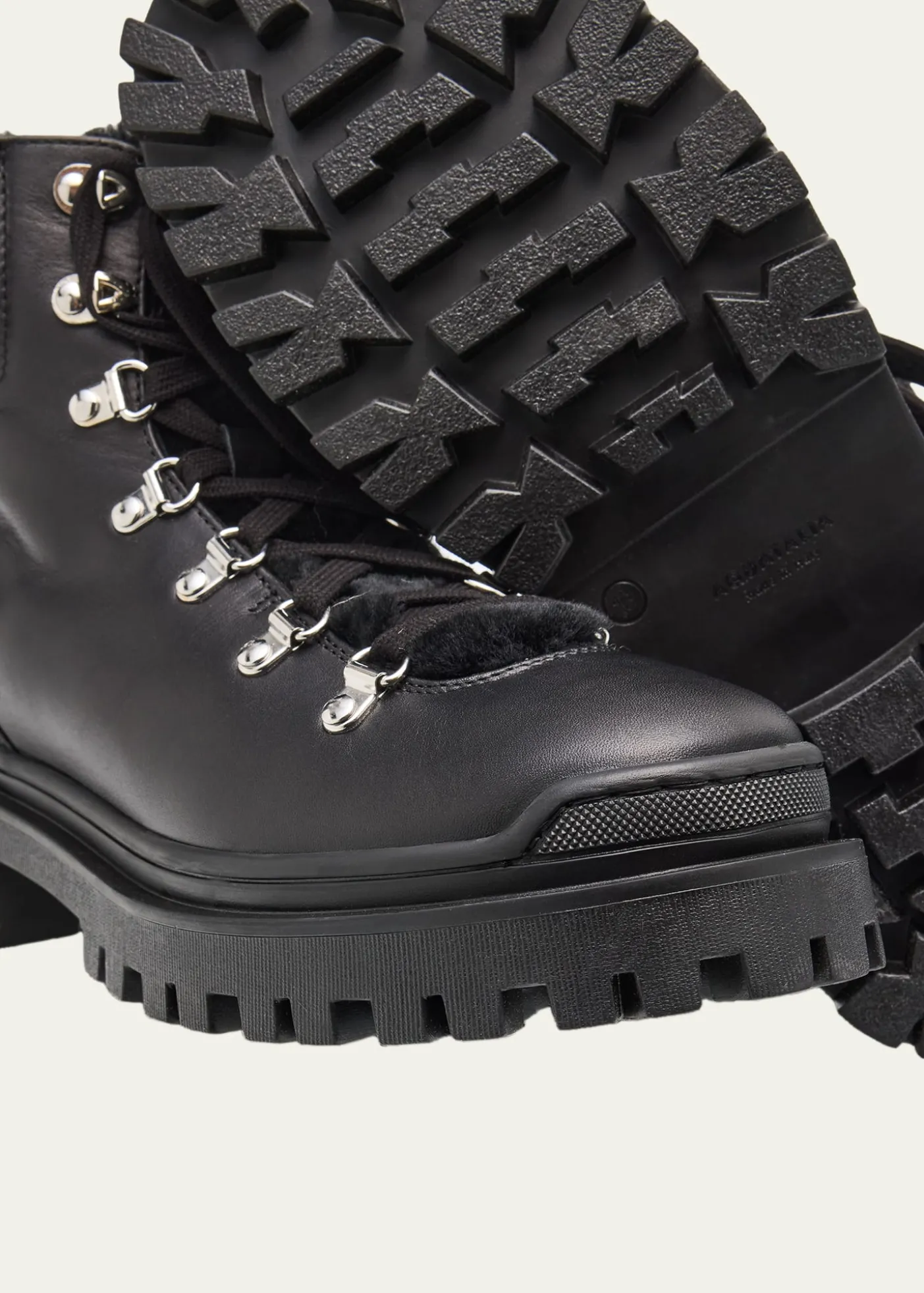 AquataliaCoralie Leather & Shearling Hiking Boots