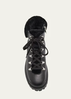 AquataliaCoralie Leather & Shearling Hiking Boots