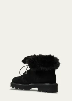 AquataliaEva Faux Shearling-Lined Suede Hiker Booties