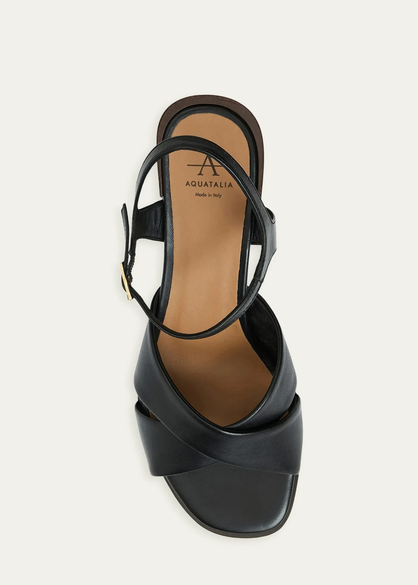 Aquatalia55mm Domenica Leather Block-Heel Sandals