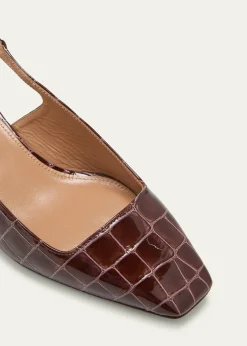 AquazzuraGinza Croco Slingback Ballerina Pumps