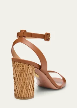 AquazzuraSunseeker Leather Ankle-Strap Sandals