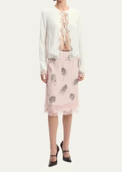 16ARLINGTONFilipa Tie-Front Silk Cardigan
