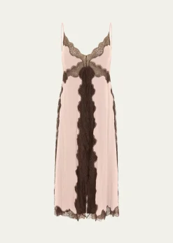 16ARLINGTONLaura Silk Midi Slip Dress