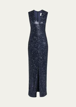 Atelier Prabal GurungEva Sequined Sleeveless Column Gown