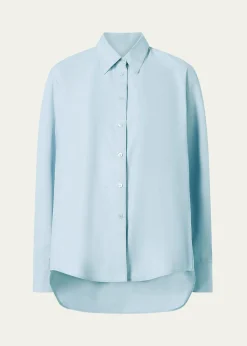 AtterseeSlub Cotton Poplin Button-Down Cocoon Shirt