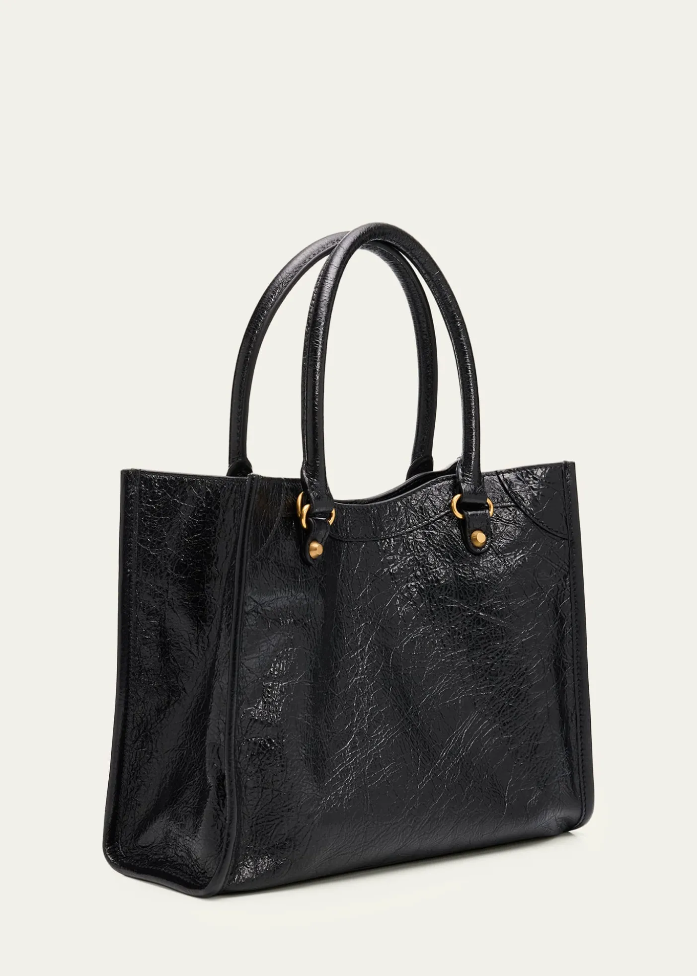 BalenciagaArena Crinkled Leather Top-Handle Bag
