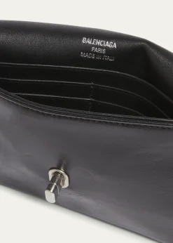 BalenciagaBB Soft Leather Phone Wallet on Chain