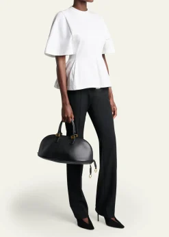 BalenciagaBolero Medium Leather Bowling Bag