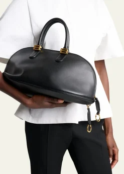 BalenciagaBolero Medium Leather Bowling Bag