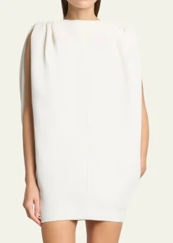 BalenciagaGathered-Shoulder High-Neck Mini Sack Dress