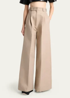 BalenciagaHigh-Rise Pleated Wide-Leg Pants
