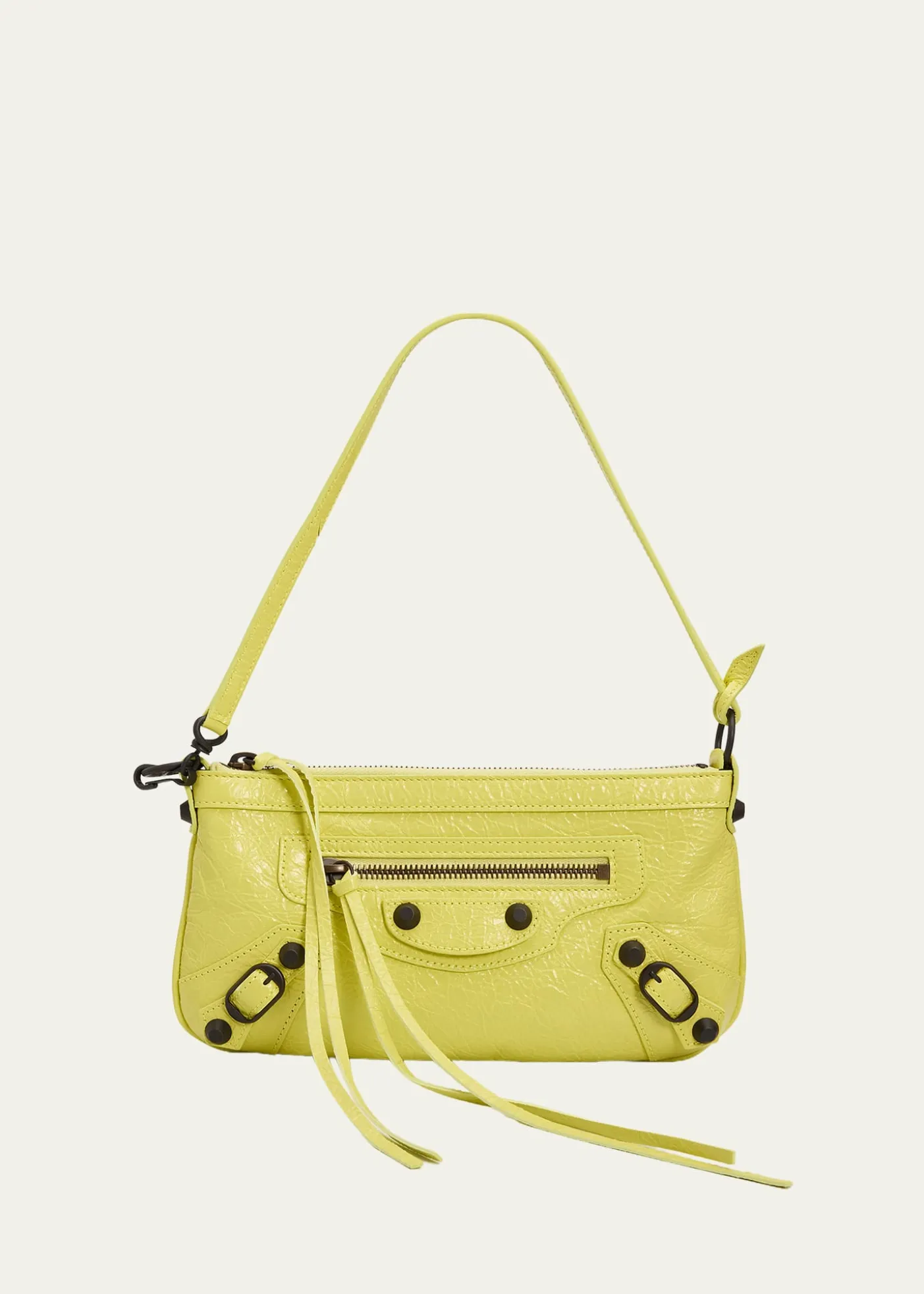 BalenciagaLe City Crinkled Leather Pouch Shoulder Bag