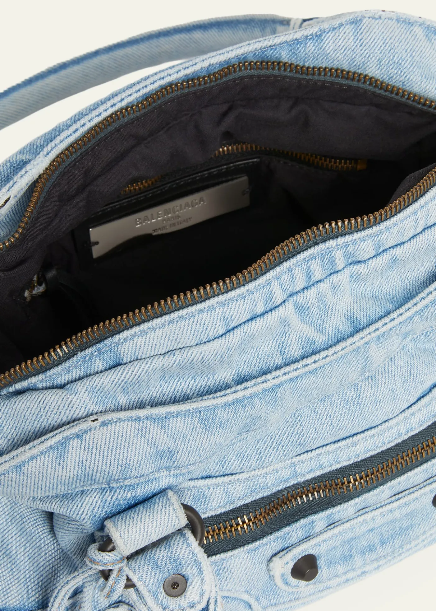 BalenciagaLe City Denim Top-Handle Bag