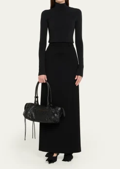 BalenciagaLe City East-West Shoulder Bag in Leather