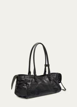 BalenciagaLe City East-West Shoulder Bag in Leather