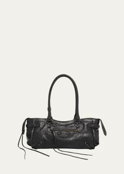 BalenciagaLe City East-West Shoulder Bag in Leather