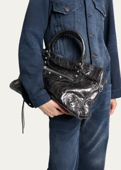 BalenciagaLe City Medium Metallic Leather Tote Bag