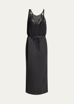 BalenciagaLong Hybrid Belted Slip Dress