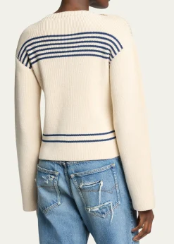 BalenciagaMariniere Striped Cotton Knit Boat-Neck Sweater