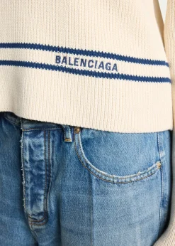BalenciagaMariniere Striped Cotton Knit Boat-Neck Sweater