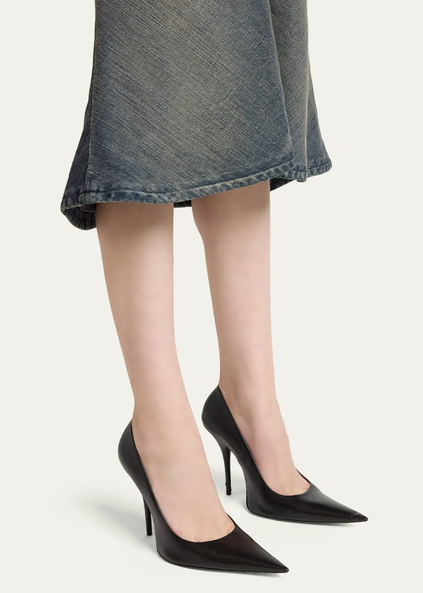 Balenciaga90mm Avenue Leather Pointed-Toe Pumps