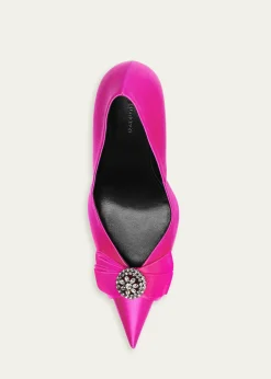 Balenciaga90mm Avenue Palazzo Embellished Bow Satin Pumps