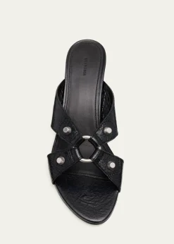 Balenciaga70mm City Arena Leather Mule Sandals