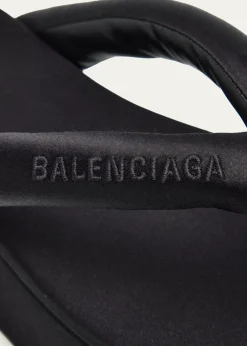 Balenciaga90mm Gaeta Satin Platform Thong Sandals
