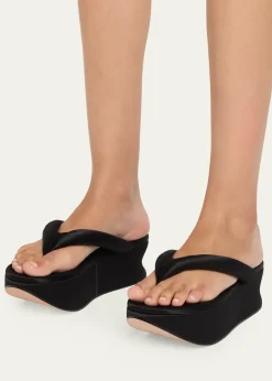 Balenciaga90mm Gaeta Satin Platform Thong Sandals