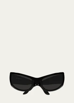 Balenciaga66mm Wraparound Mask Sunglasses