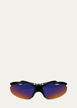 Balenciaga72mm Wraparound Shield Sunglasses