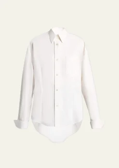 BalenciagaOrgandi Cotton-Silk Poplin Cocoon Collared Shirt