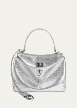 BalenciagaRodeo Mini Python-Embossed Leather Crossbody Bag