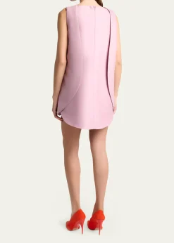 BalenciagaSleeveless Silk-Wool Mini Sack Dress