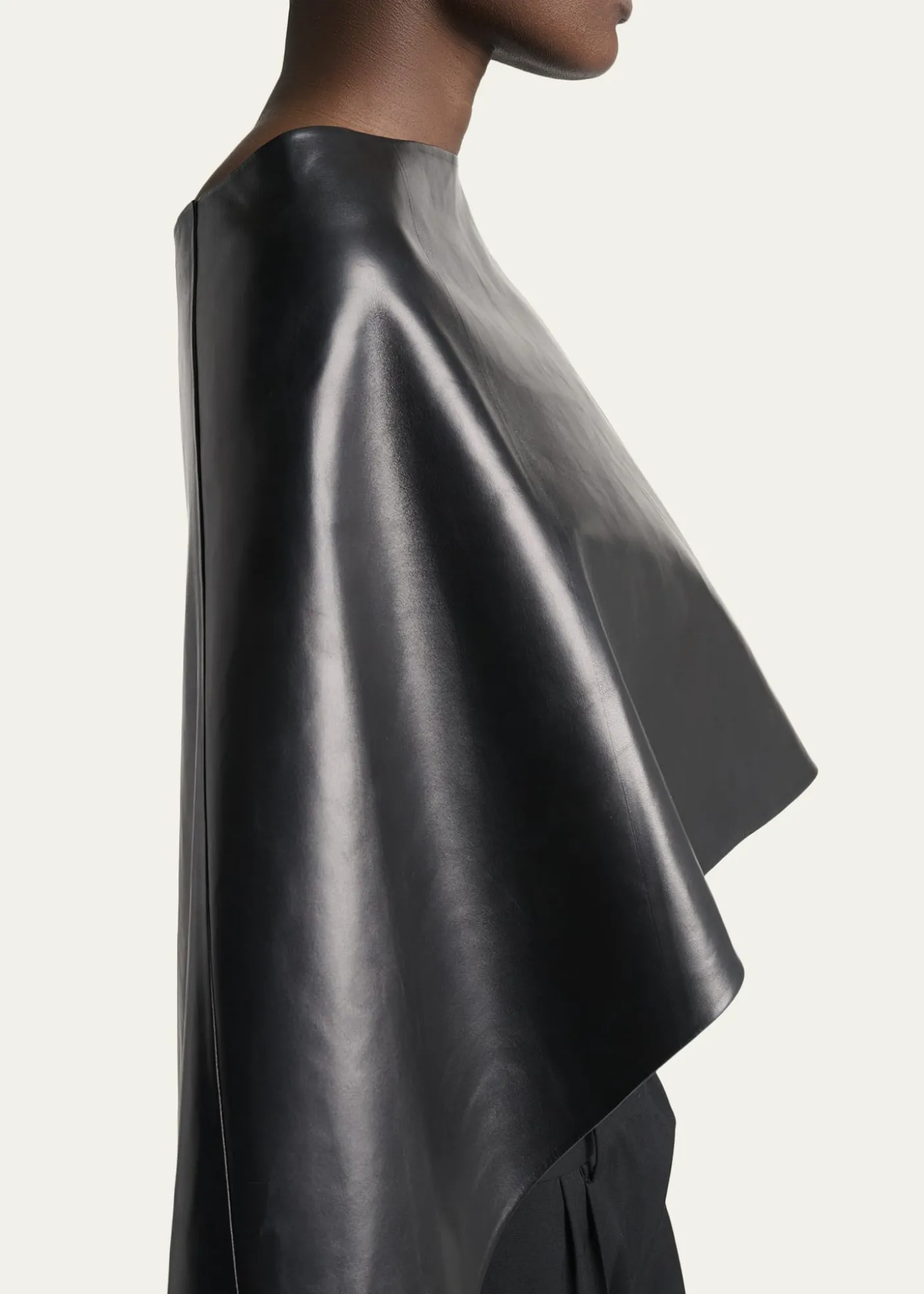 BalenciagaSmooth Leather High-Low Cape