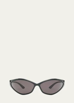 Balenciaga90s Oval Injected Nylon Wrap Sunglasses