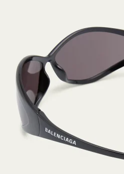 Balenciaga90s Oval Injected Nylon Wrap Sunglasses