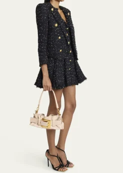 BalmainAnthem Mini Buckle Shoulder Bag in Calfskin Leather